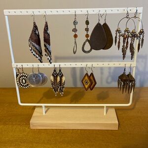 Bohemian Drop Earrings Gypsy Hippie Style & Earring Organizer SELLING TOGETHER